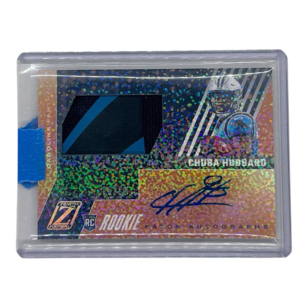 2021 Panini Zenith Chuba Hubbard RC Patch‎ Auto Rookie Card 01/35 #99